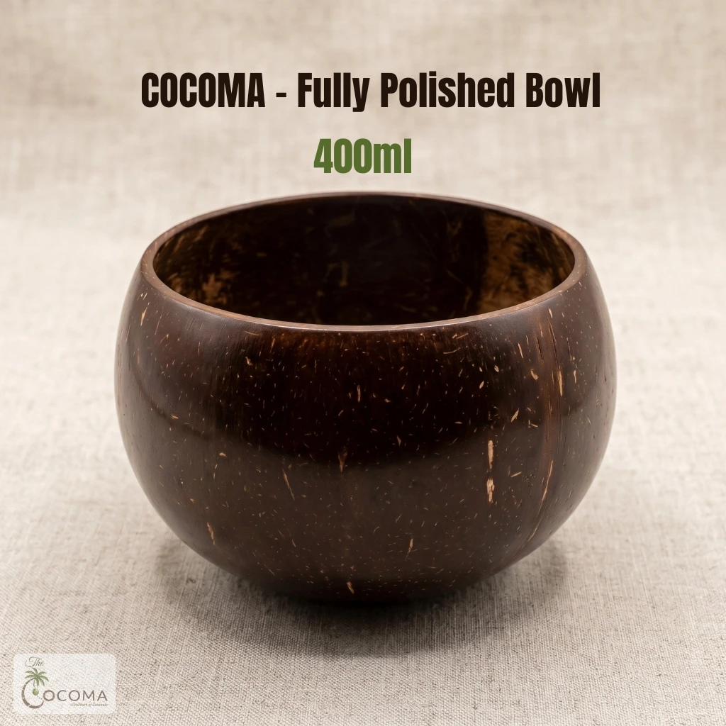 coconut-shell-bowl-home-decor-natural Premium polished coconut shell bowl handmade eco-friendly product display