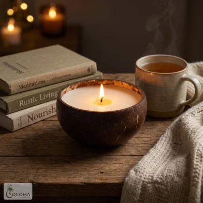 Coconut shell soy wax candle 300ml eco-friendly handmade natural home decor candle